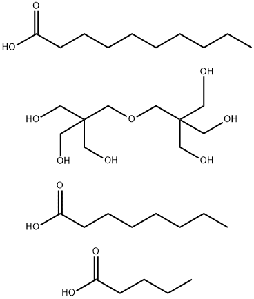 Decanoic acid, mixed esters with dipentaerythritol, octanoic acid and valeric acid Struktur