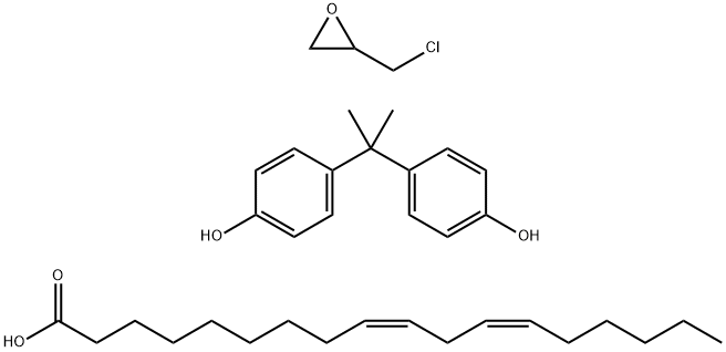 9,12-Octadecadienoic acid (Z,Z)-, polymer with (chloromethyl)oxirane and 4,4'-(1-methylethylidene)bis[phenol] Structure