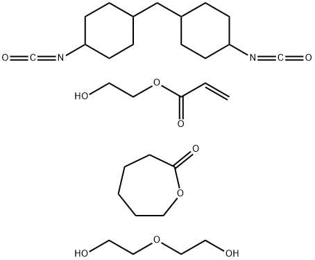 2-Oxepanone,polymer with 1,1'-methylenebis[4-isocyanatocyclohexane] and 2,2'-oxybis[ethanol],2-hydroxyethyl acrylate-blocked Struktur