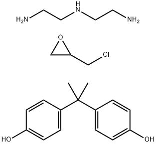 4,4'-(1-甲基亚乙基)双苯酚和氯甲基环氧乙烷的二亚乙基三胺封端的聚合物 结构式
