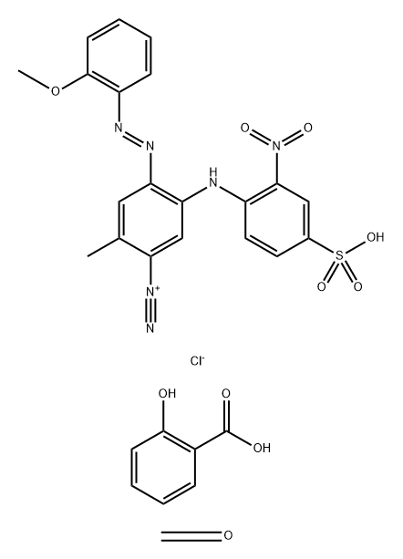 Benzenediazonium, 4-[(2-methoxyphenyl)azo]-2-methyl-5-[(2-nitro-4-sulfophenyl)amino]-, chloride, reaction products with formaldehyde-salicylic acid polymer Structure