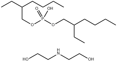 Phosphoric acid, bis(2-ethylhexyl) ester with 2,2'-(coco alkylimino)bis(ethanol) Structure