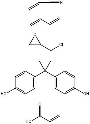 2-Propenoic acid, polymer with 1,3-butadiene and 2-propenenitrile, reaction products with bisphenol A-epichlorohydrin polymer and 3-carboxy-1-cyano-1-methylpropyl-terminated acrylonitrile-butadiene polymer Struktur