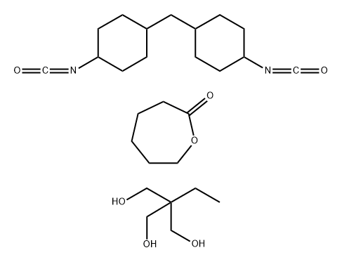 己内酯、三羟甲基丙烷、1,1'-亚甲基双(4-异氰酸环己烷)的聚合物,68650-91-9,结构式