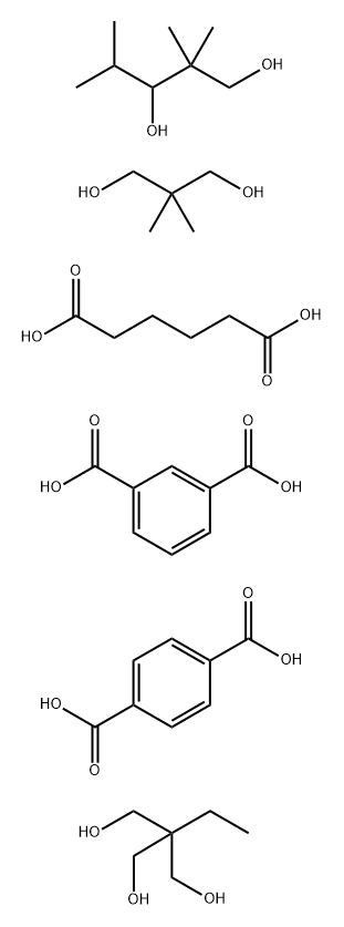 1,3-Benzenedicarboxylic acid, polymer with 1,4-benzenedicarboxylic acid, 2,2-dimethyl-1,3-propanediol, 2-ethyl-2-(hydroxymethyl)-1,3-propanediol, hexanedioic acid and 2,2,4-trimethyl-1,3-pentanediol Struktur
