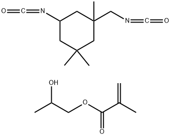 2-Propenoic acid, 2-methyl-, 2-hydroxypropyl ester, polymer with 5-isocyanato-1-(isocyanatomethyl) -1,3,3-trimethylcyclohexane,68834-17-3,结构式