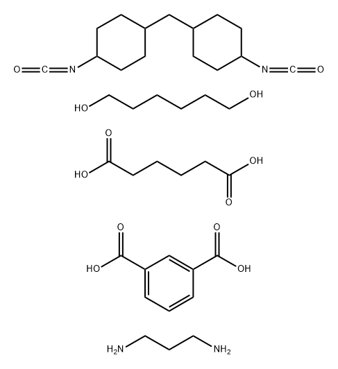 1,3-Benzenedicarboxylic acid, polymer with hexanedioic acid, 1,6-hexanediol, 1,1'-methylenebis[4-isocyanatocyclohexane] and 1,3-propanediamine Struktur