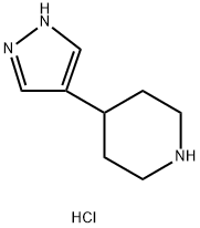 Piperidine,4-(1H-pyrazol-4-yl)-, hydrochloride (1:2)
 Struktur