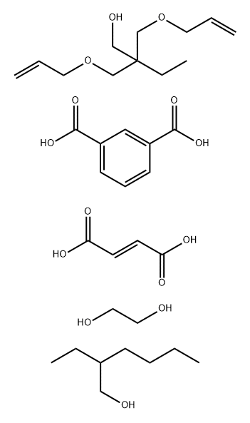 1,3-Benzenedicarboxylic acid, polymer with (E)-2-butenedioic acid, 1,2-ethanediol and 2-ethyl-2-(hydroxymethyl)-1,3-propanediyl di-2-propenoate, 2-ethylhexyl ester Structure