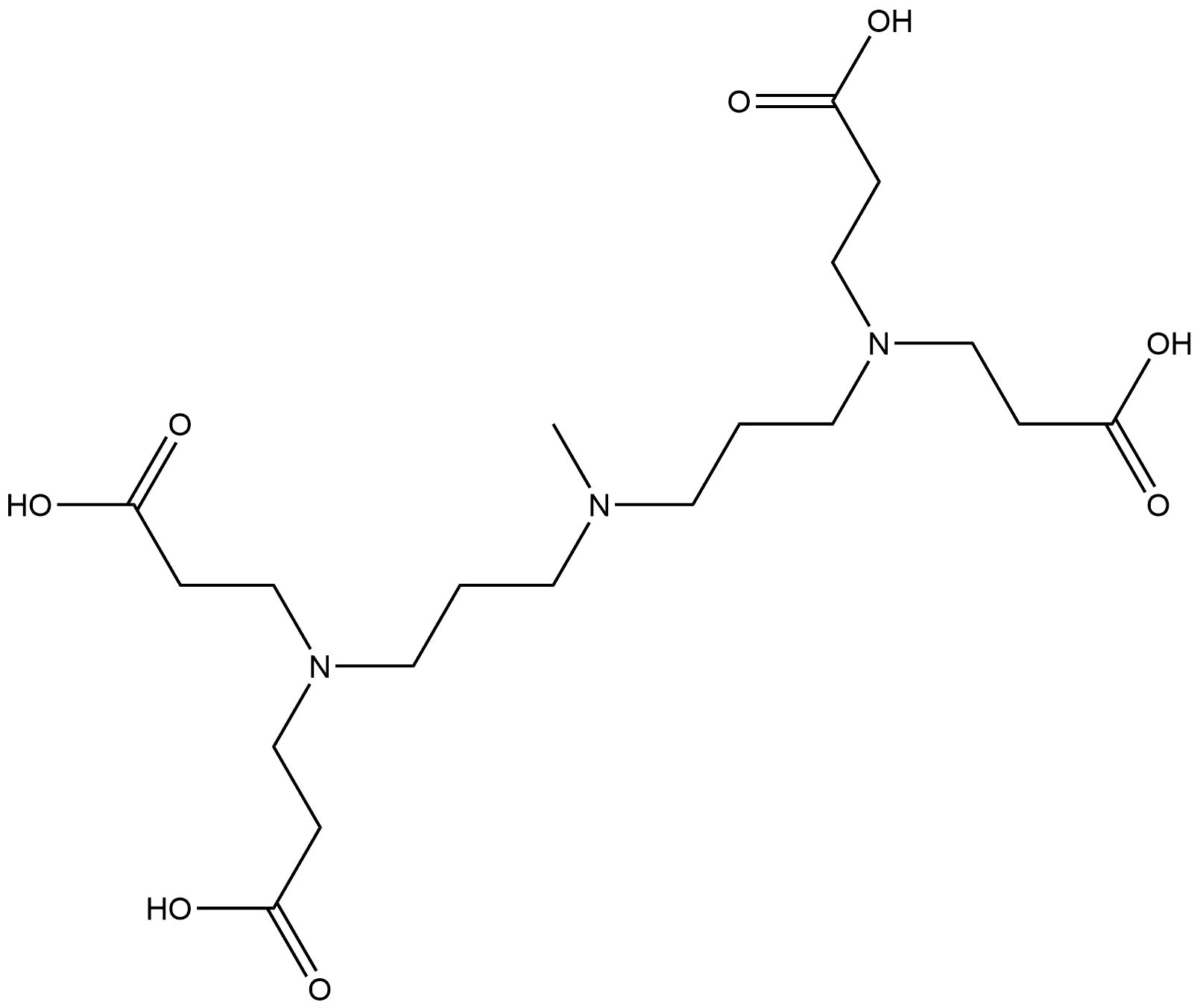 β-Alanine, N,N'-[(methylimino)di-3,1-propanediyl]bis[N-(2-carboxyethyl)- (9CI) 结构式