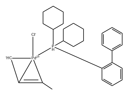 Palladium, [[1,1'-biphenyl]-2-yldicyclohexylphosphine][(1,2,3-η)-(2E)-2-butenyl]chloro- (9CI) Struktur