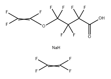 Butanoic acid,2,2,3,3,4,4-hexafluoro-4-[(trifluorothenyl)oxy]-, sodium salt, polymer with tetrafluoroethene Structure