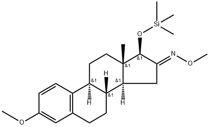 3-Methoxy-17β-(trimethylsiloxy)-1,3,5(10)-estratrien-16-one O-methyl oxime Struktur