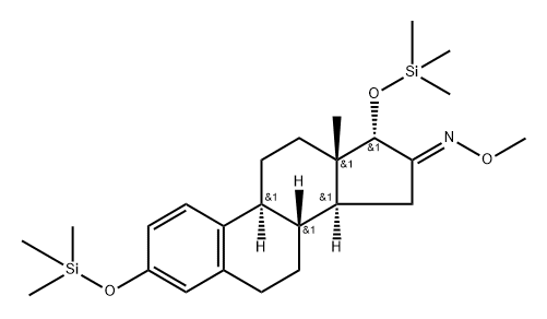 3,17α-Bis(trimethylsiloxy)-1,3,5(10)-estratrien-16-one O-methyl oxime Structure