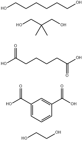 间苯二甲酸与2,2-甲基-1,3-丙二醇、1,2-乙二醇、己二酸和1,6-己二醇的聚合物, 69929-19-7, 结构式