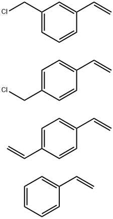 クロロメチル化ポリスチレン:1%ジビニルベンゼン共重合体ビーズ 化学構造式