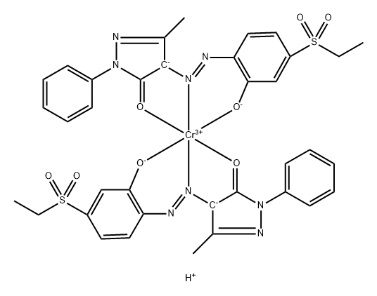 Chromate(1-), bis4-4-(ethylsulfonyl)-2-hydroxyphenylazo-2,4-dihydro-5-methyl-2-phenyl-3H-pyrazol-3-onato(2-)-, hydrogen 化学構造式