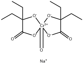 bis(2-hydroxy-2-ethylbutanoato)oxochromate(V) Struktur