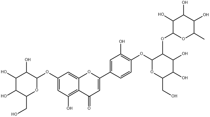 染料木素-7-O-Β-D-葡萄糖苷-4'-O-[Α-L-鼠李糖基-(1-2)-Β-D-葡萄糖苷],70404-42-1,结构式