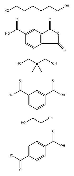 间苯二甲酸与对苯二甲酸、1,3-二氢化-1,3-二氧代-5-异苯并呋喃羧酸、新戊二醇、乙二醇和1,6-己二醇的聚合物, 70425-47-7, 结构式