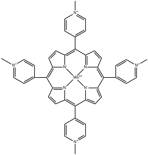 tetrakis(N-methyl-4-pyridiniumyl)porphine manganese(III) complex 化学構造式