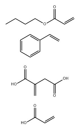 Butanedioic acid, methylene-, polymer with butyl 2-propenoate, ethenylbenzene and 2-propenoic acid,70714-90-8,结构式