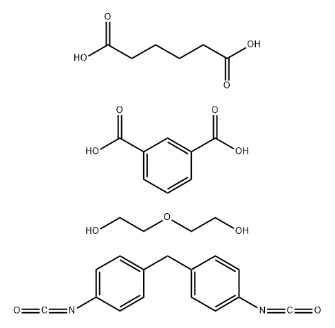 1,3-Benzenedicarboxylic acid, polymer with hexanedioic acid and 2,2-oxybisethanol, 1,1-methylenebis4-isocyanatobenzene-terminated 结构式