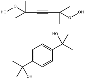 1,4-Benzenedimethanol, alpha1,alpha1,alpha4,alpha4-tetramethyl-, compd. with 1,1'-(1,1,4,4-tetramethyl-2-butyne-1,4-diyl)bis(hydroperoxide) (1:1) 化学構造式