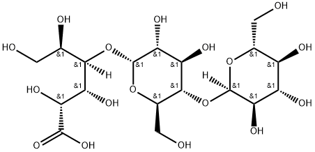 D-Gluconic acid, O-α-D-glucopyranosyl-(1→4)-O-α-D-glucopyranosyl-(1→4)- Struktur