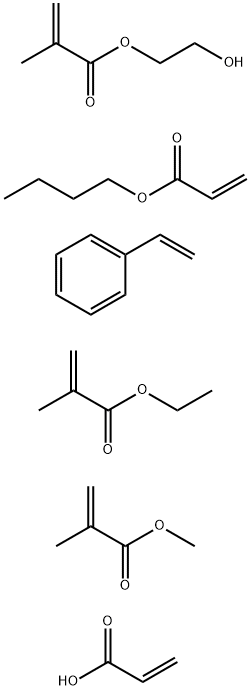 2-Propenoic acid, 2-methyl-, ethyl ester, polymer with butyl 2-propenoate, ethenylbenzene, 2-hydroxyethyl 2-methyl-2-propenoate, methyl 2-methyl-2-propenoate and 2-propenoic acid Structure
