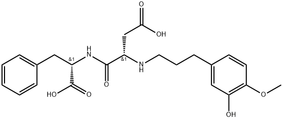 Advantame Acid (20 mg) (N-[N-[3-(3-hydroxy-4-methoxyphenyl)propyl]aspartyl]phenylalanine) Struktur