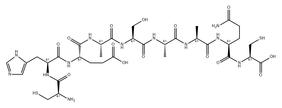 L-Cysteine, L-cysteinyl-L-histidyl-L-α-glutamyl-L-alanyl-L-seryl-L-alanyl-L-alanyl-L-glutaminyl-|