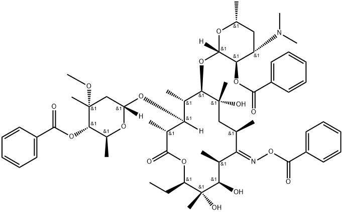 2',4''-O-bis(benzoyl)erythromycin A 9-O-benzoyloxime Structure