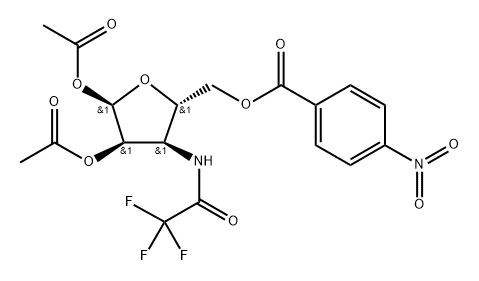 1,2-di-O-acetyl-3-deoxy-3-trifluoroacetaMido-5-O-p-nitrobenzoyl-D-ribofuranose Struktur