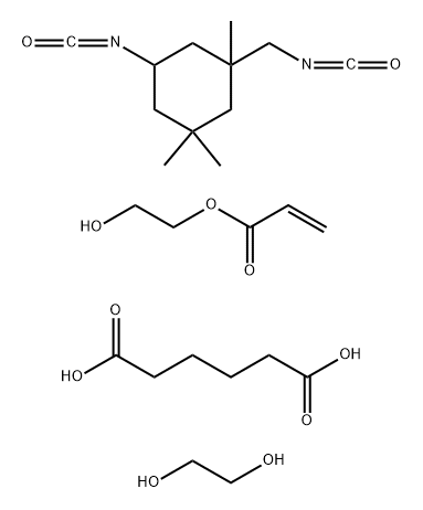 丙烯酸-2-羟乙酯封端的(己二酸与1,2-乙二醇和5-异氰酸根合-1-(异氰酸根合甲基)-1,3,3-三甲基环己烷)的聚合物, 71549-84-3, 结构式