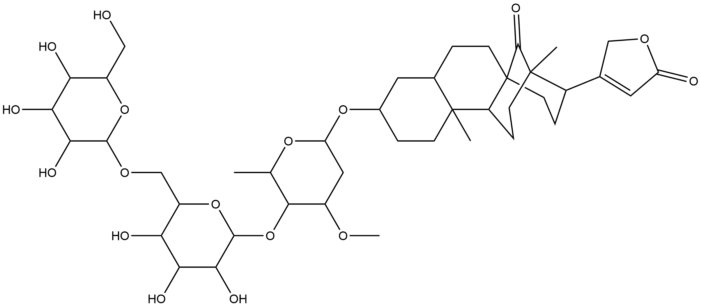 2(5H)-Furanone, 4-[(3S,4aR,6aR,9R,10R,12aR,12bS)-3-[(O-β-D-glucopyranosyl-(1→6)-O-β-D-glucopyranosyl-(1→4)-2,6-dideoxy-3-O-methyl-β-D-lyxo-hexopyranosyl)oxy]tetradecahydro-10,12b-dimethyl-13-oxo-1H-6a,10-methanocycloocta[a]naphthalen-9-yl]- (9CI)|化合物 Oleaside E