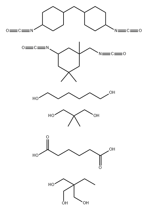 Hexanedioic acid, polymer with 2,2-dimethyl-1,3-propanediol, 2-ethyl-2-(hydroxymethyl)-1,3-propanediol, 1,6-hexanediol, 5-isocyanato-1-(isocyanatomethyl)-1,3,3-trimethylcyclohexane and 1,1-methylenebis4-isocyanatocyclohexane 结构式