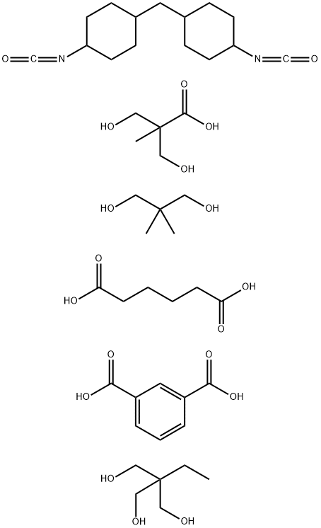 1,3-Benzenedicarboxylic acid, polymer with 2,2-dimethyl-1,3-propanediol, 2-ethyl-2-(hydroxymethyl)-1,3-propanediol, hexanedioic acid, 3-hydroxy-2-(hydroxymethyl)-2-methylpropanoic acid and 1,1-methylenebis4-isocyanatocyclohexane|