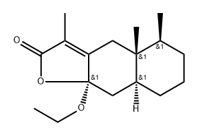 (4aR)-9aα-Ethoxy-4a,5,6,7,8,8aα,9,9a-octahydro-3,4aβ,5β-trimethylnaphtho[2,3-b]furan-2(4H)-one Struktur