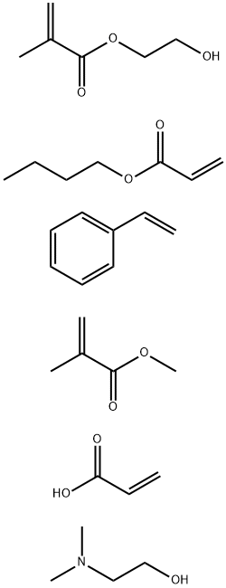 2-Propenoic acid, 2-methyl-, 2-hydroxyethyl ester, polymer with butyl 2-propenoate, ethenylbenzene, methyl 2-methyl-2-propenoate and 2-propenoic acid, compd. with 2-(dimethylamino)ethanol Struktur