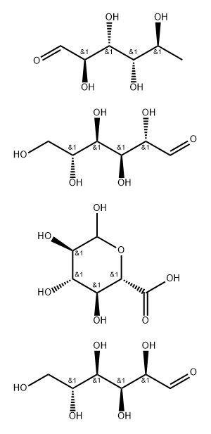 D-Glucopyranuronic acid, polymer with 6-deoxy-L-mannose, D-glucose and D-mannose, calcium potassium sodium salt Struktur