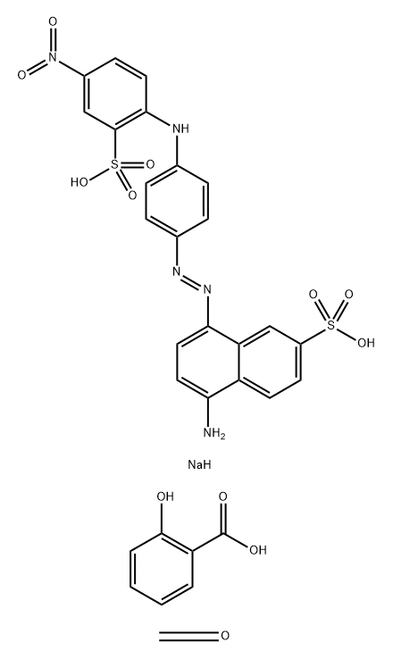 Benzoic acid, 2-hydroxy-, reaction products with formaldehyde, coupled with diazotized 5-amino-8-[[4-[(4-nitro-2-sulfophenyl)amino]phenyl]azo]-2-naphthalenesulfonic acid disodium salt Structure