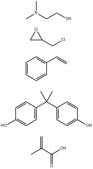 2-Propenoic acid, 2-methyl-, polymer with (chloromethyl)oxirane, 2-(dimethylamino)ethanol, ethenylbenzene and 4,4-(1-methylethylidene)bisphenol Structure