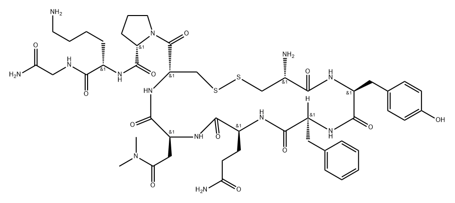 vasopressin, (5-(N(4),N(4)-dimethyl-Asn)-8-Lys)- Structure