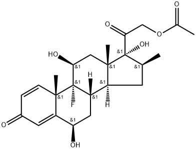Pregna-1,4-diene-3,20-dione, 21-(acetyloxy)-9-fluoro-6,11,17-trihydroxy-16-methyl-, (6β,11β,16β)- (9CI) Structure
