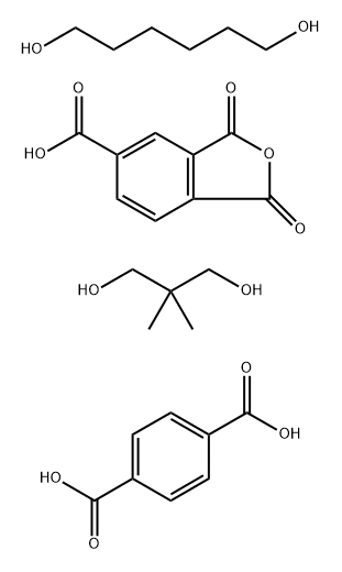 1,4-苯二甲酸与1,3-二氢-1,3-二氧-5-异苯并呋喃羧酸、2,2-二甲基-1,3-丙二醇和1,6-己二醇的聚合物, 72869-89-7, 结构式