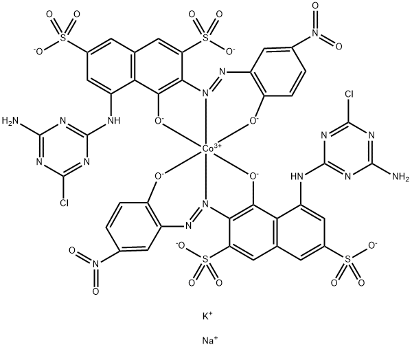 7-naphthalenedisulfonato(4-)]-(2-hydroxy-5-nitrophenyl)azo]- tetrapotassium|二[5-[(4-氨基-6-氯-1,3,5-三嗪-2-基)氨基]-4-羟基-3-[(2-羟基-5-硝基苯基)偶氮]-2,7-萘二磺酸根合(4-)]钴酸(5-)四钾钠