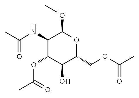 2-乙酰氨基-3,6-二-O-乙酰基-2-脱氧-Α-D-吡喃葡萄糖苷甲基 结构式