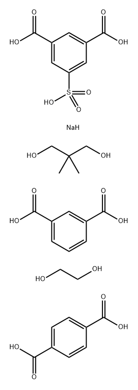 5-磺基-1,3-苯二甲酸单钠盐与1,3-苯二甲酸、1,4-苯二甲酸、2,2-二甲基-1,3-丙二醇和1,2-乙二醇的聚合物, 73144-93-1, 结构式