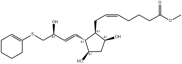 (Z)-7-[(1R)-2β-[(E,S)-3-Hydroxy-4-(1-cyclohexen-1-ylthio)-1-butenyl]-3α,5α-dihydroxycyclopentan-1α-yl]-5-heptenoic acid methyl ester Structure